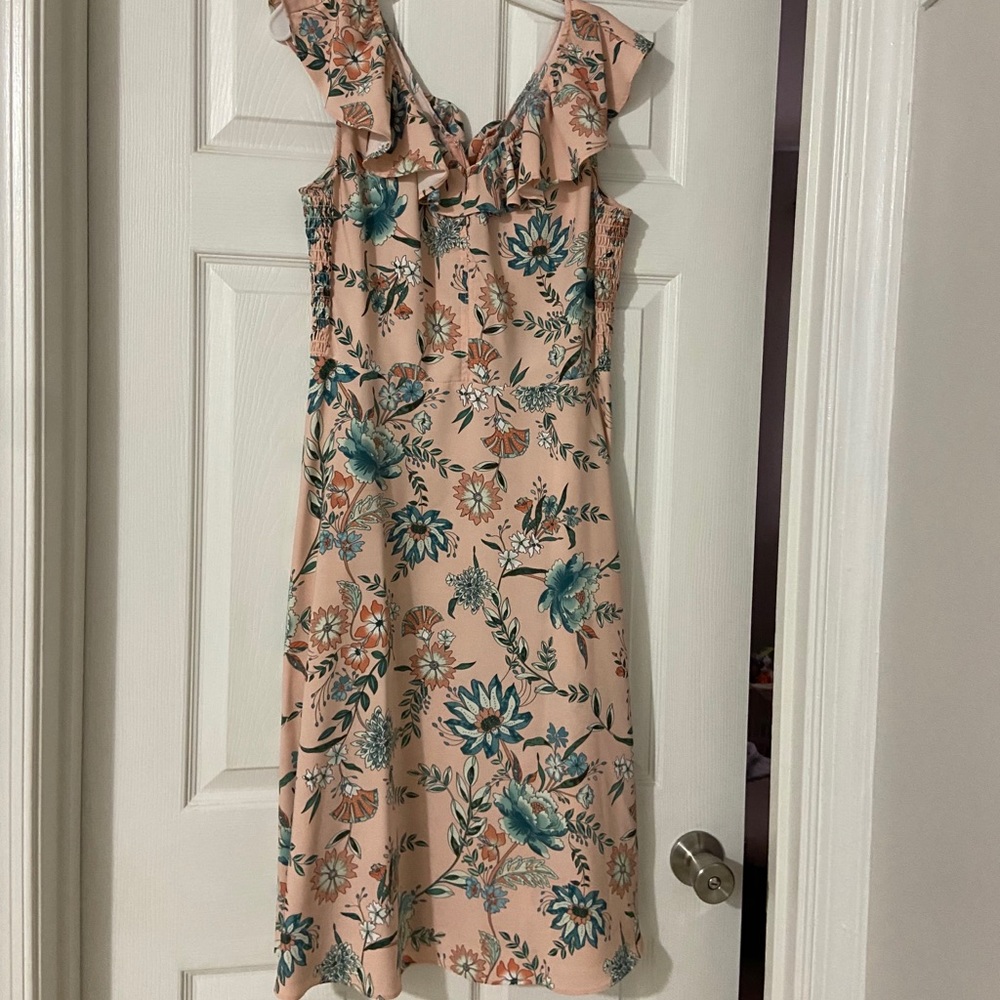 Loft floral ruffle dress